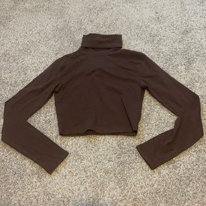 Garage Brown Turtleneck Crop Long Sleeve XS